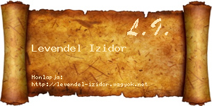Levendel Izidor névjegykártya